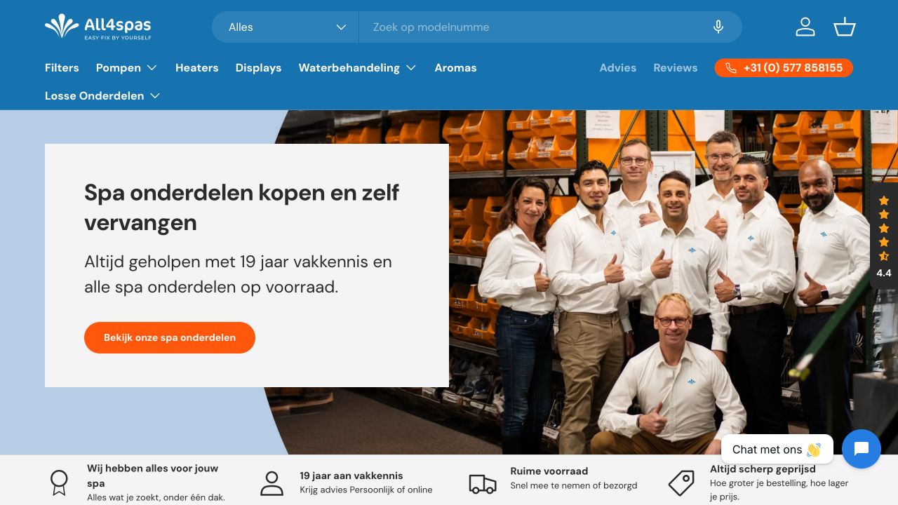 Vernieuwde All4Spas-webshop